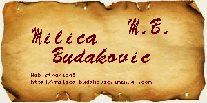Milica Budaković vizit kartica